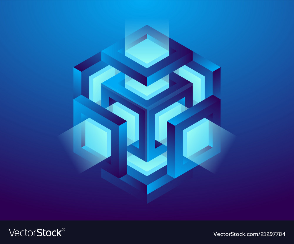 Cryptocurrency and blockchain vector image Cryptocurrency and blockchain