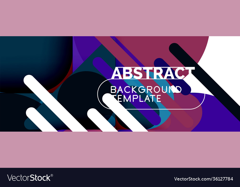 Flat geometric round shapes and dynamic lines Vector Image Flat geometric round shapes and dynamic lines