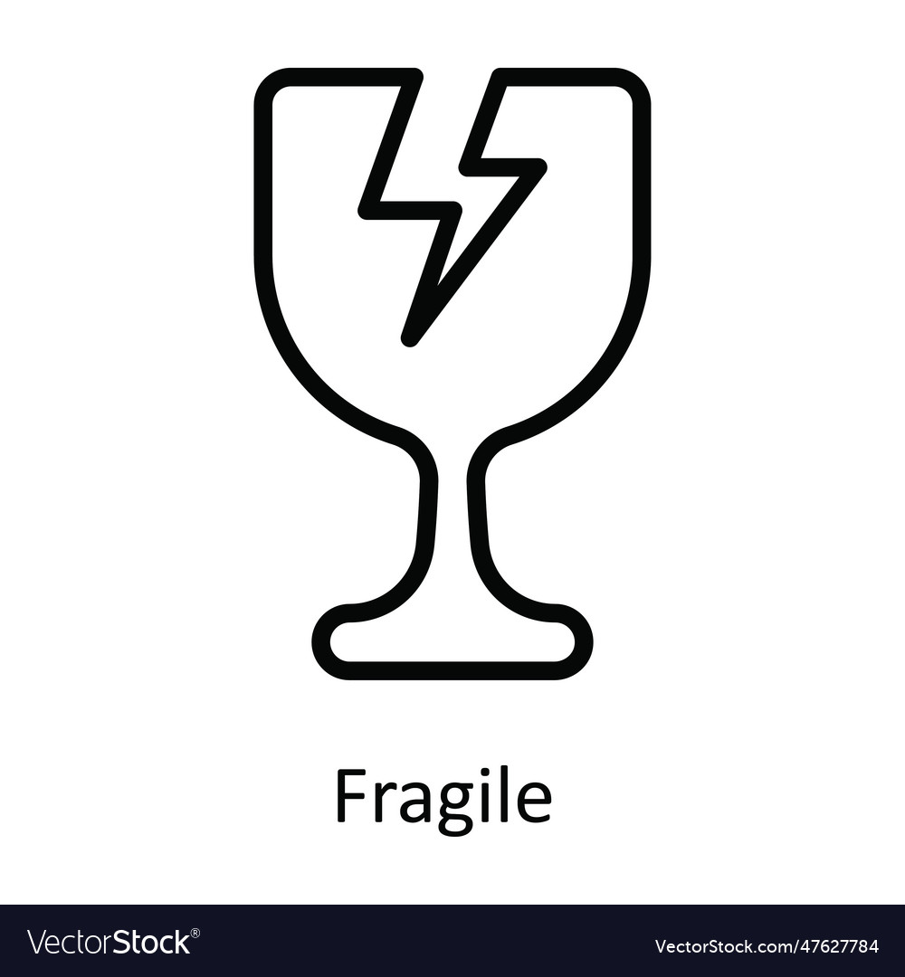 Fragile outline icon design