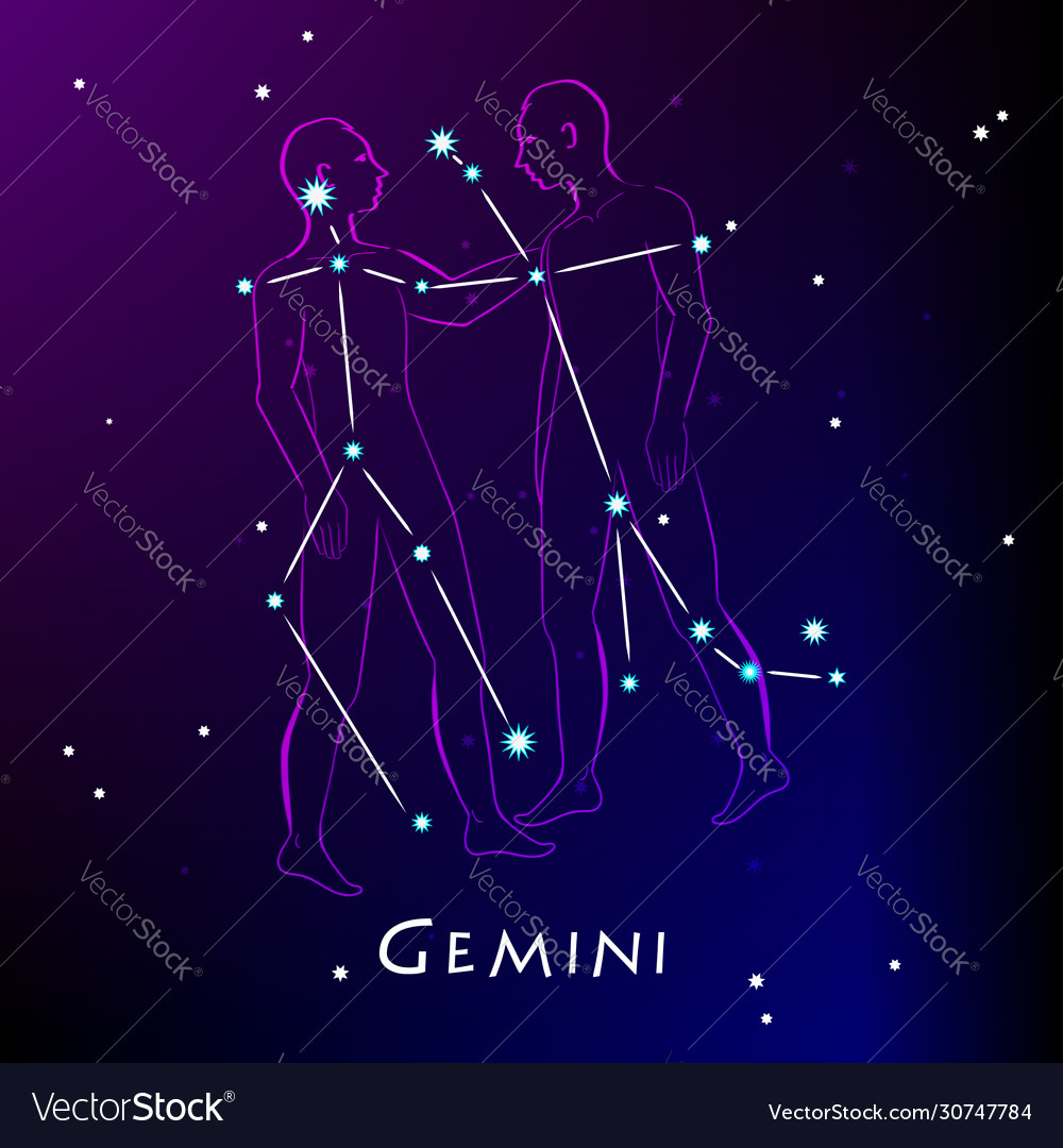 Gemini constellation and zodiac sign