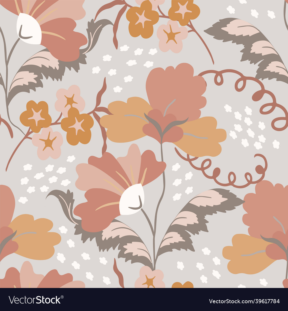 Hand drawn botanical seamless pattern