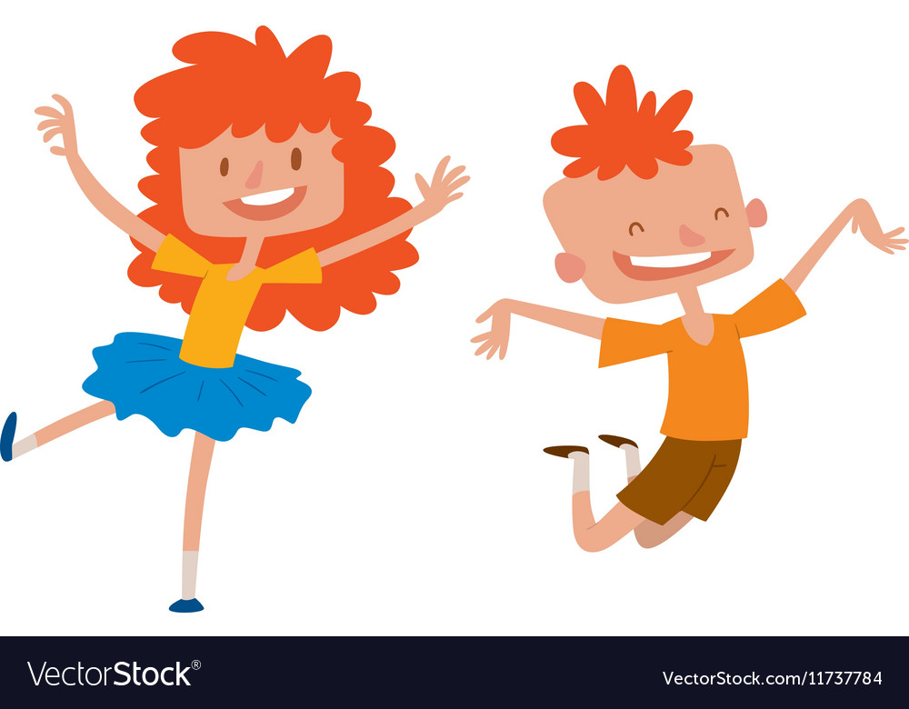 Happy Children In Different Positions Set Vector Image