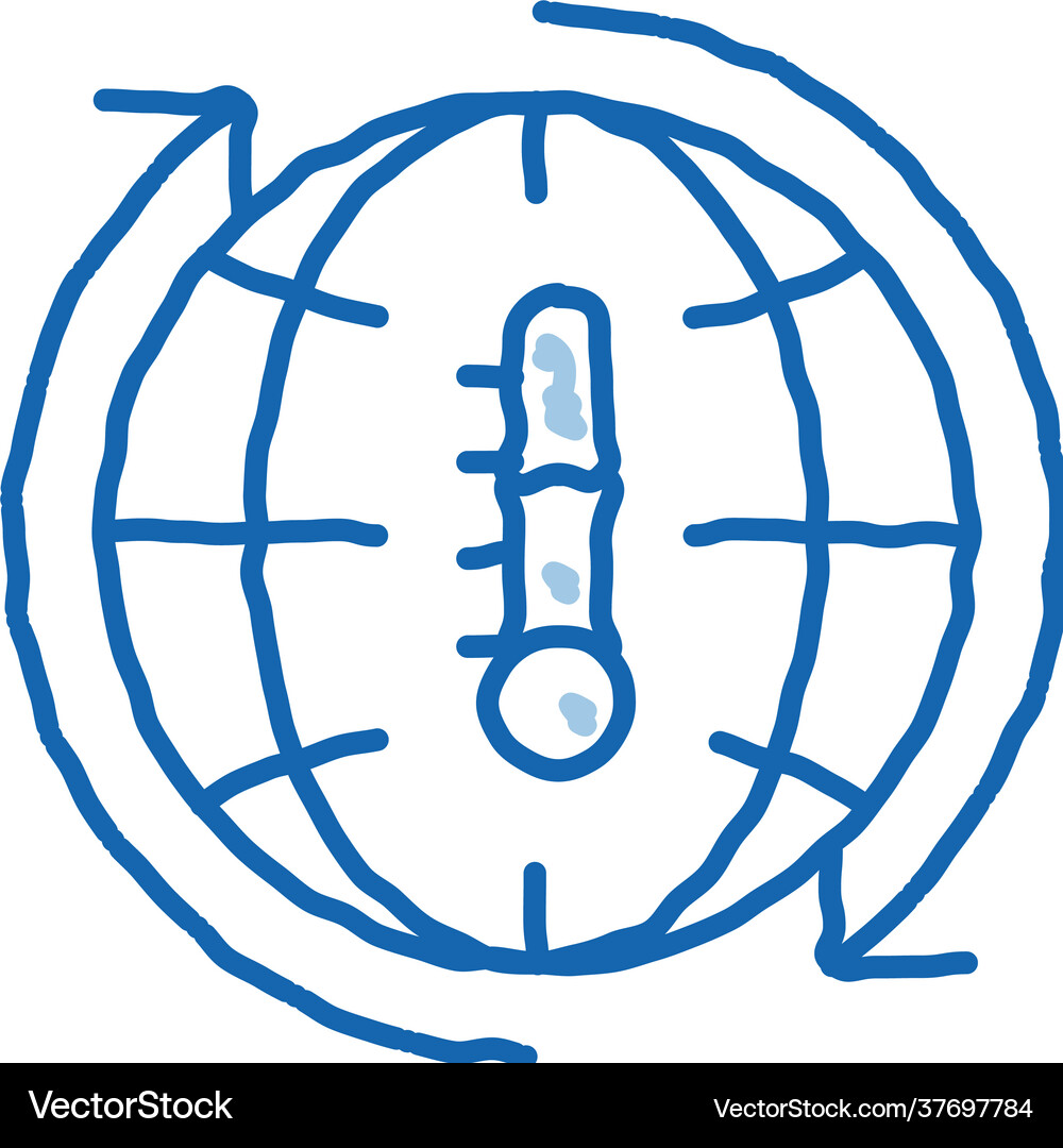 High temperature problem doodle icon hand drawn Vector Image