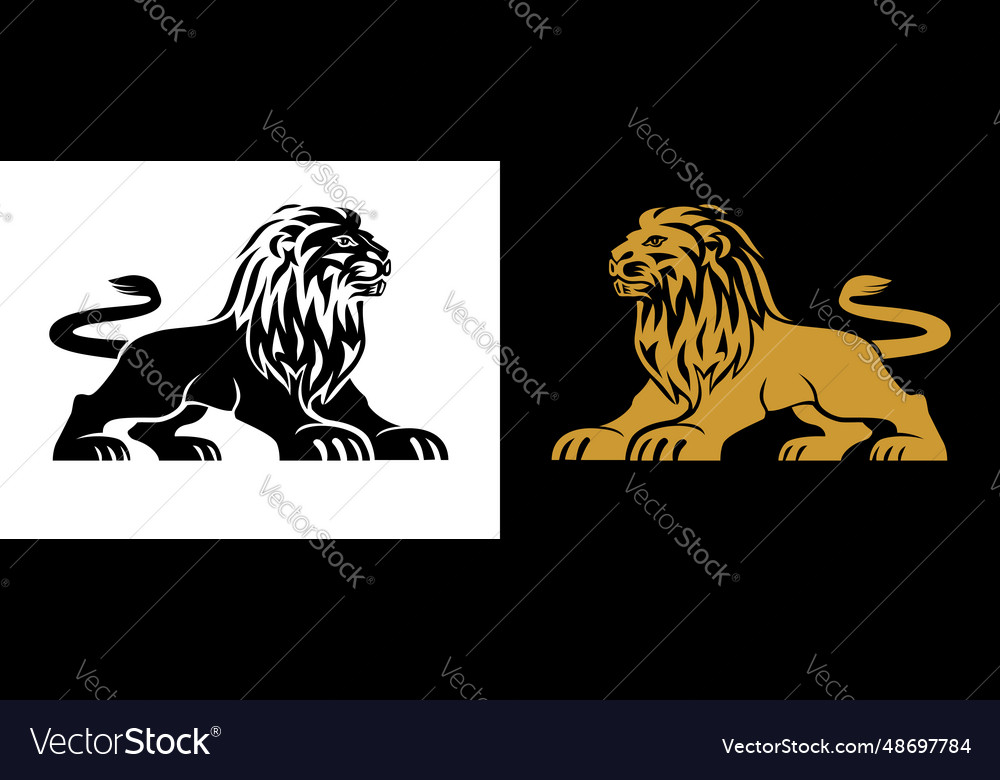 Lion king logo template Royalty Free Vector Image