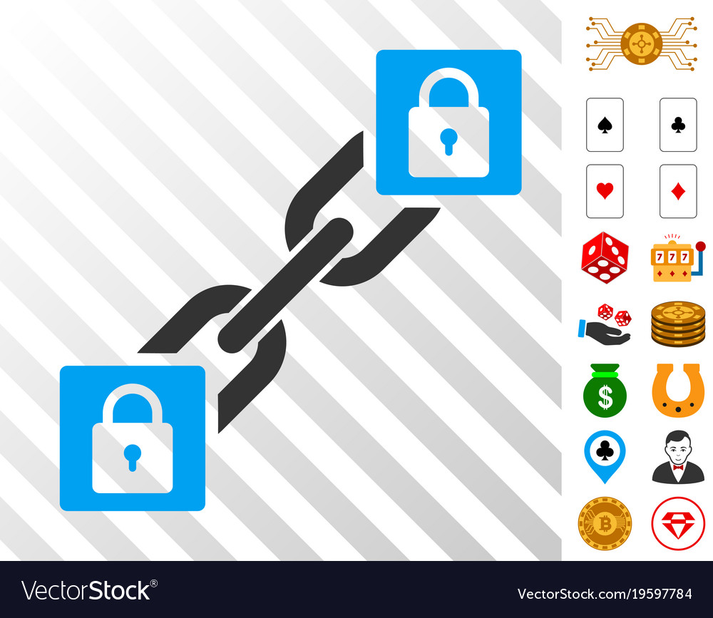 Lock blockchain icon with bonus
