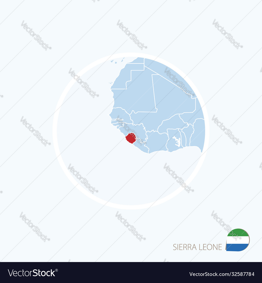 Map icon sierra leone blue africa