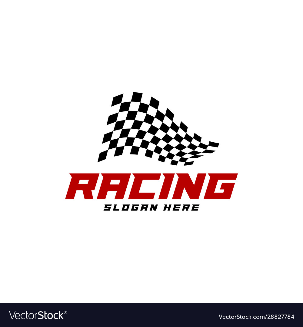 Race flag logo icon racing concept modern Vector Image