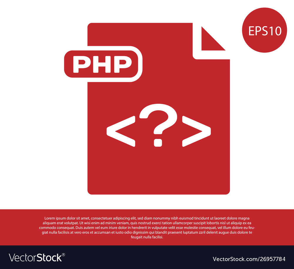 Red php file document download button icon vector image Red php file document download button icon