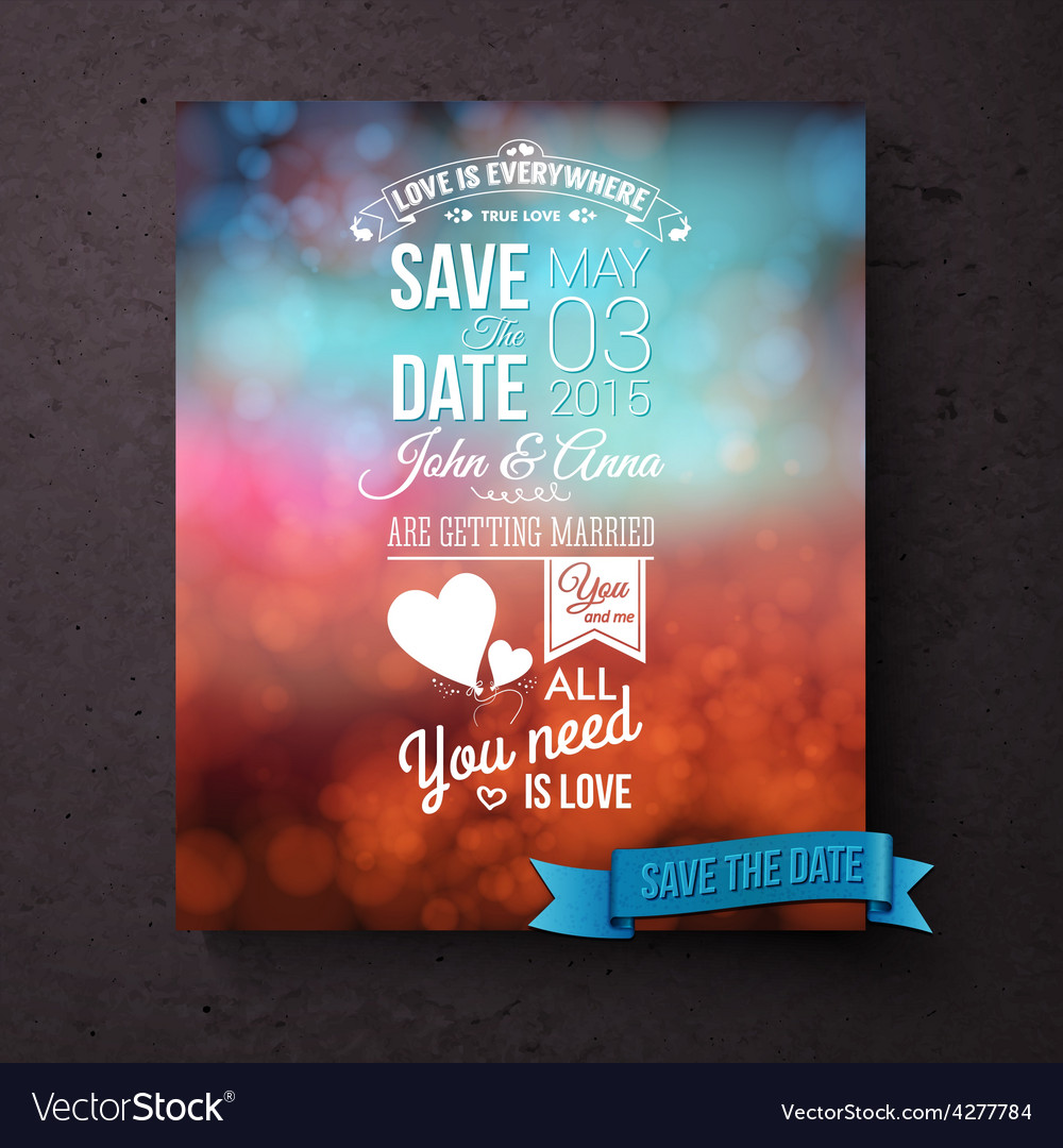 Save the date template with messages of love
