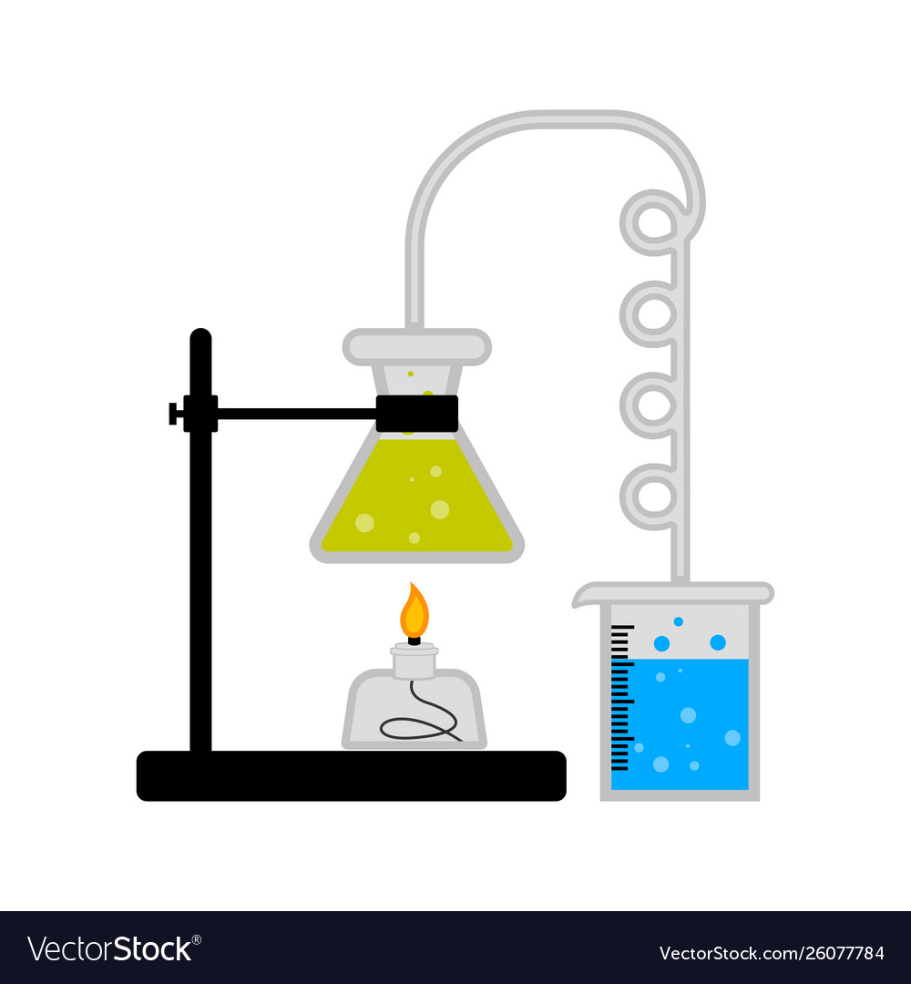 Science experiment with different flasks