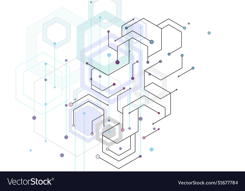 Science network pattern with connecting lines vector image Science network pattern with connecting lines