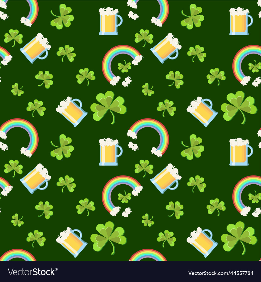St patricks day seamless pattern with clover