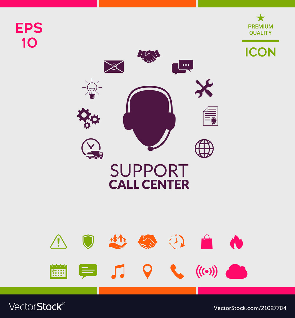 Technical support operator flat icon