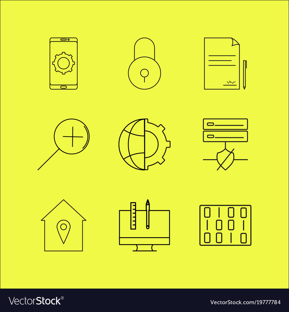 Web linear icon set simple outline icons