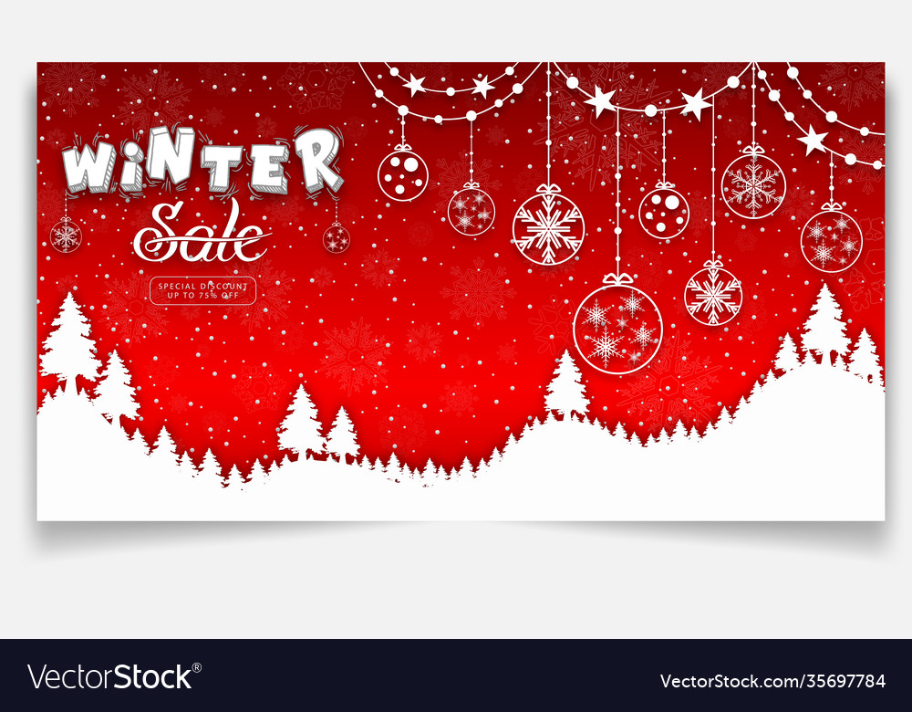 Winter sale background banner