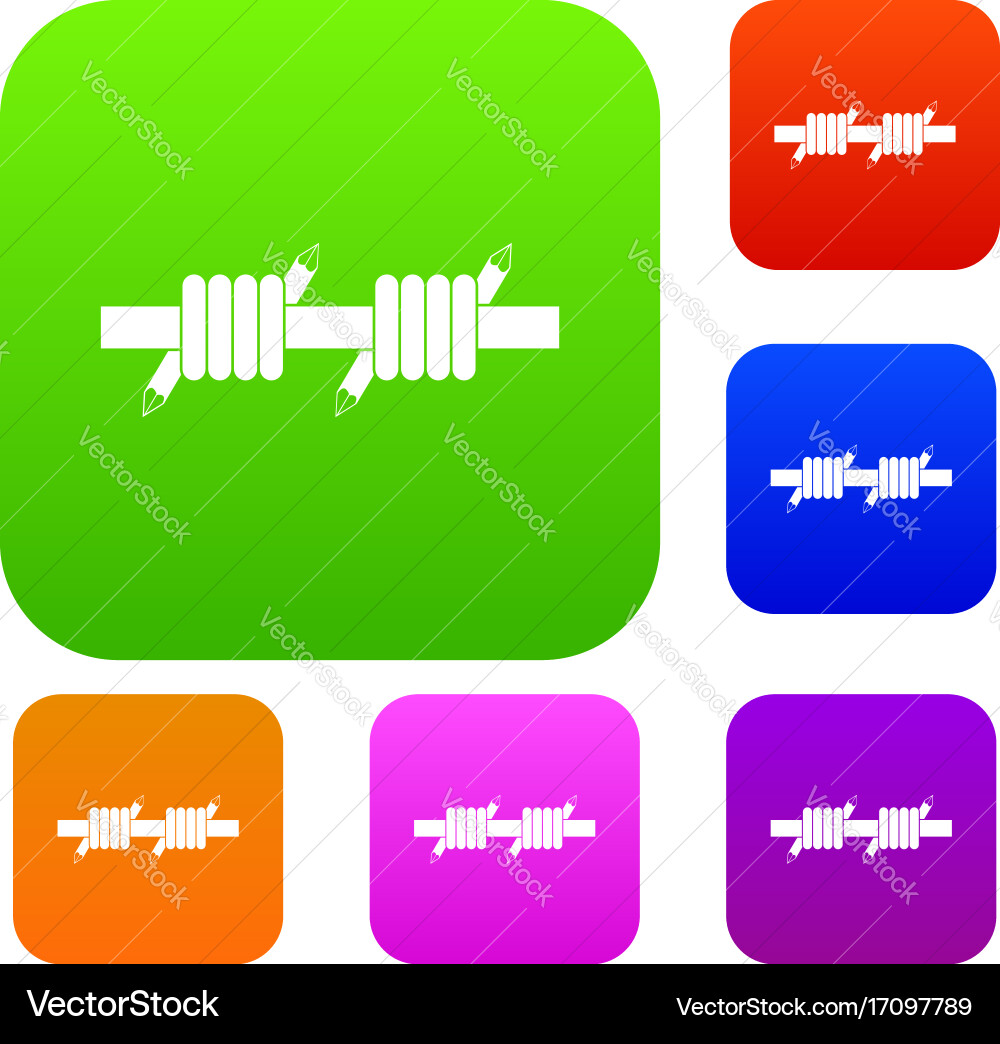 Barbed wire set collection Royalty Free Vector Image