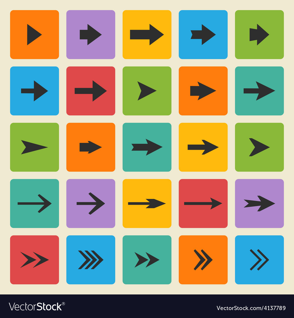 Black set of different arrows