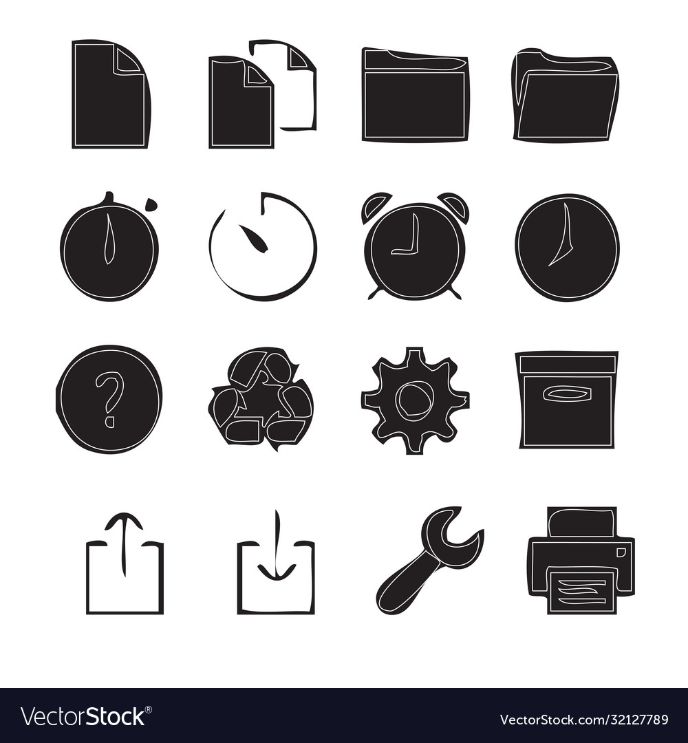 Collection icons for web design isolated on white
