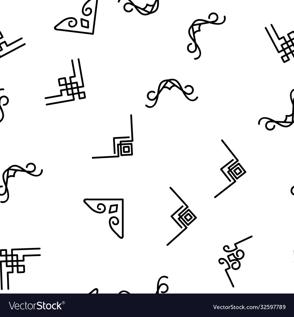 Corner border seamless pattern vector image Corner border seamless pattern
