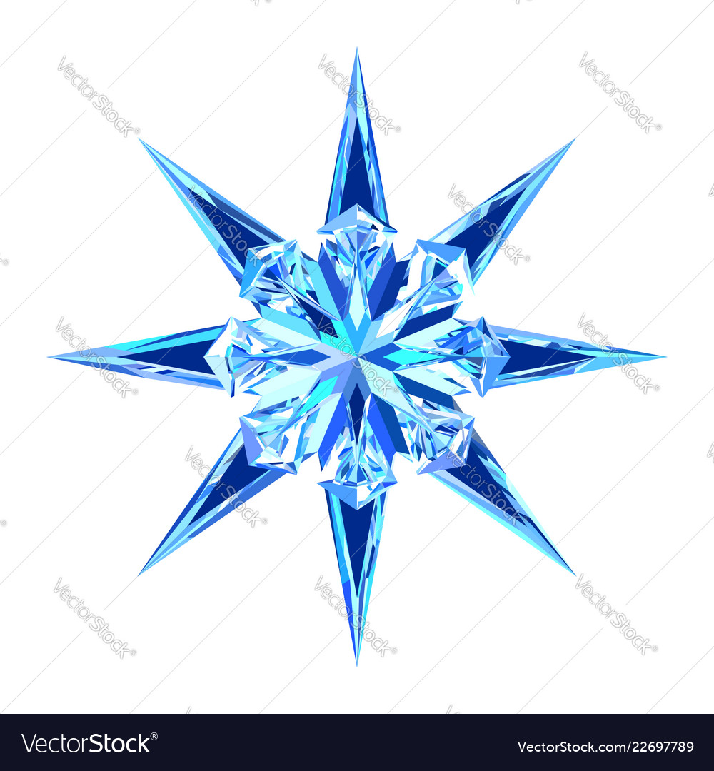 Cute blue ice snowflake star