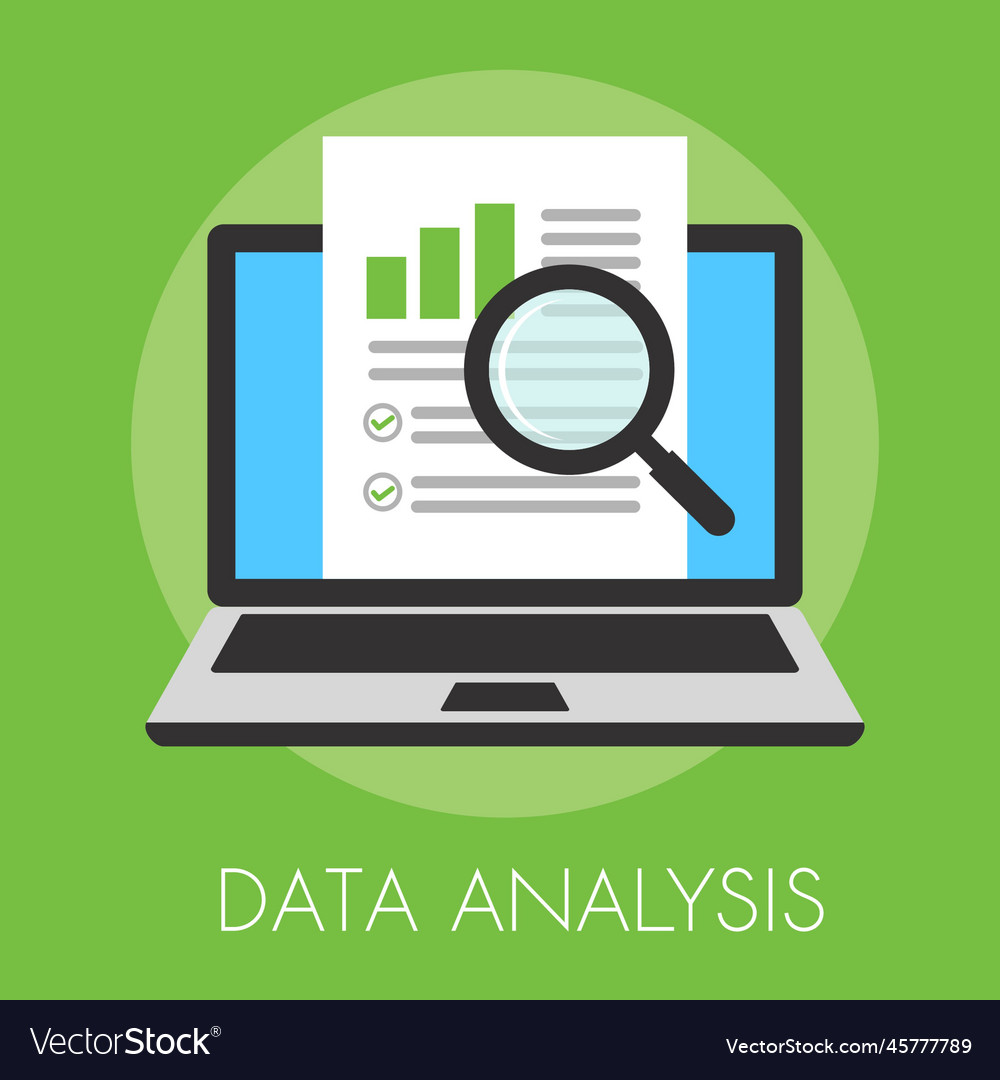 Data analysis with paper and laptop symbol