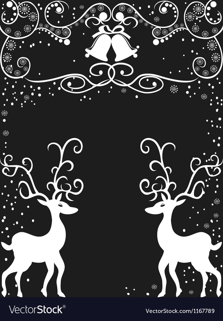 Elegant Christmas Reindeer Floral Background