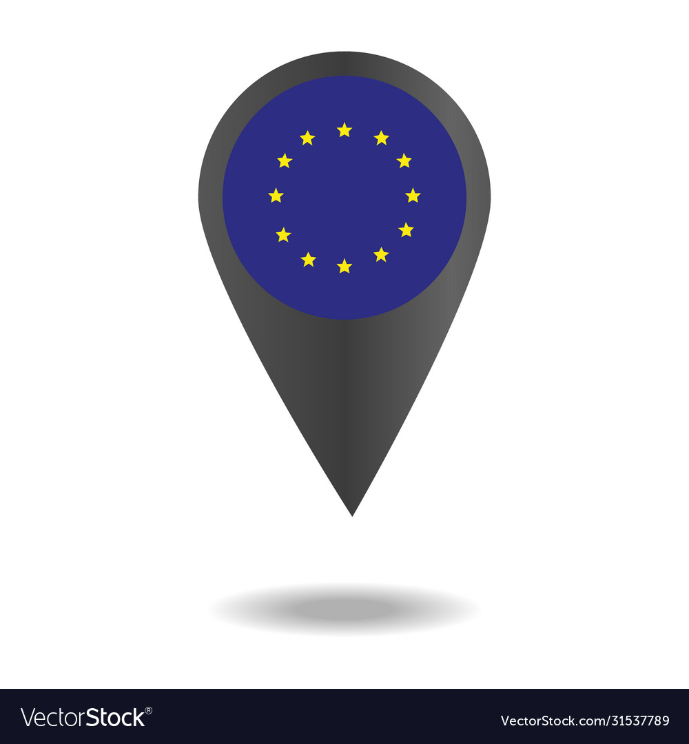 Flags set in shape map pointers or markers vector image Flags set in shape map pointers or markers