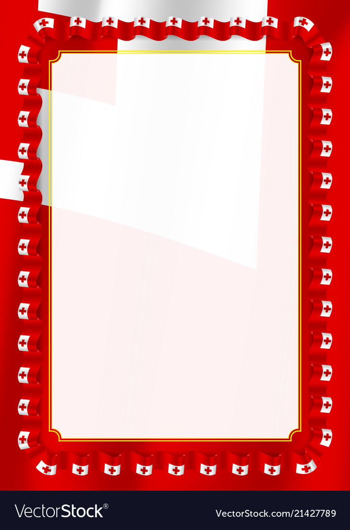 Frame and border of ribbon with tonga flag vector image Frame and border of ribbon with tonga flag
