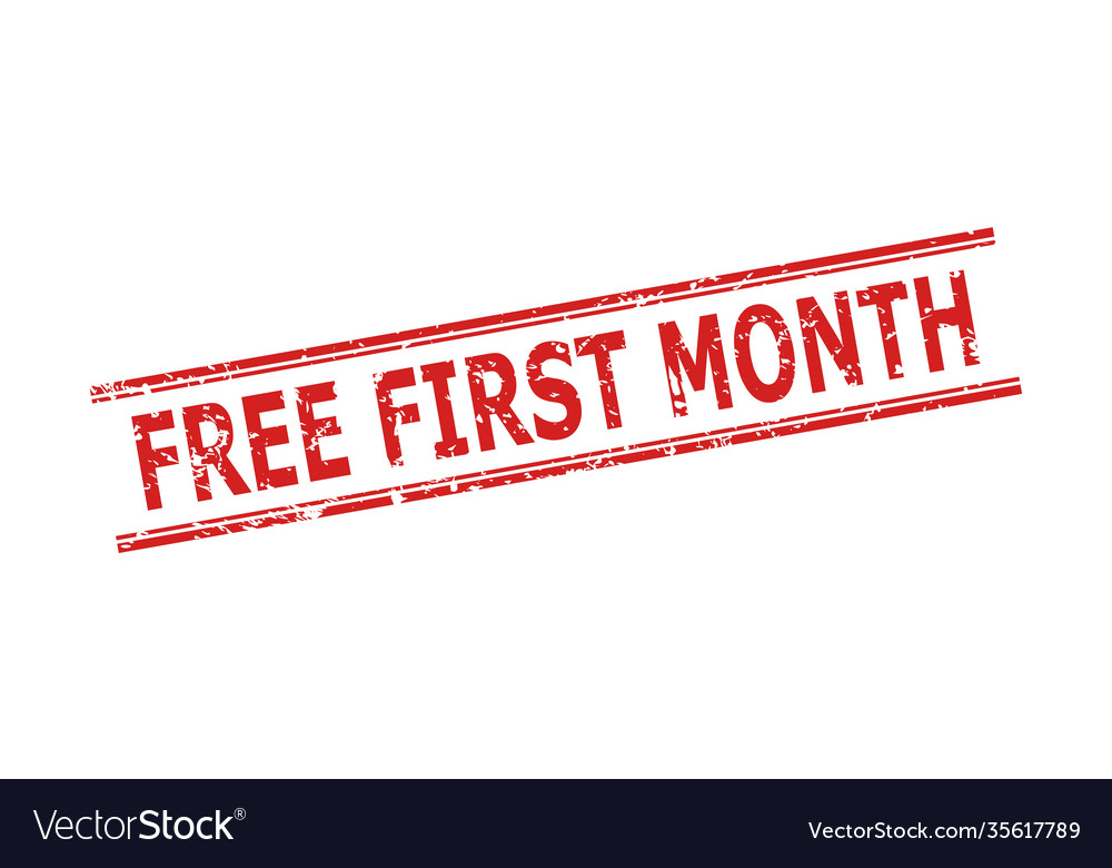 Free first month stamp seal with grunge style