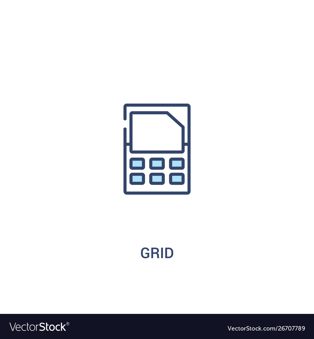 Grid concept 2 colored icon simple line element vector image Grid concept 2 colored icon simple line element