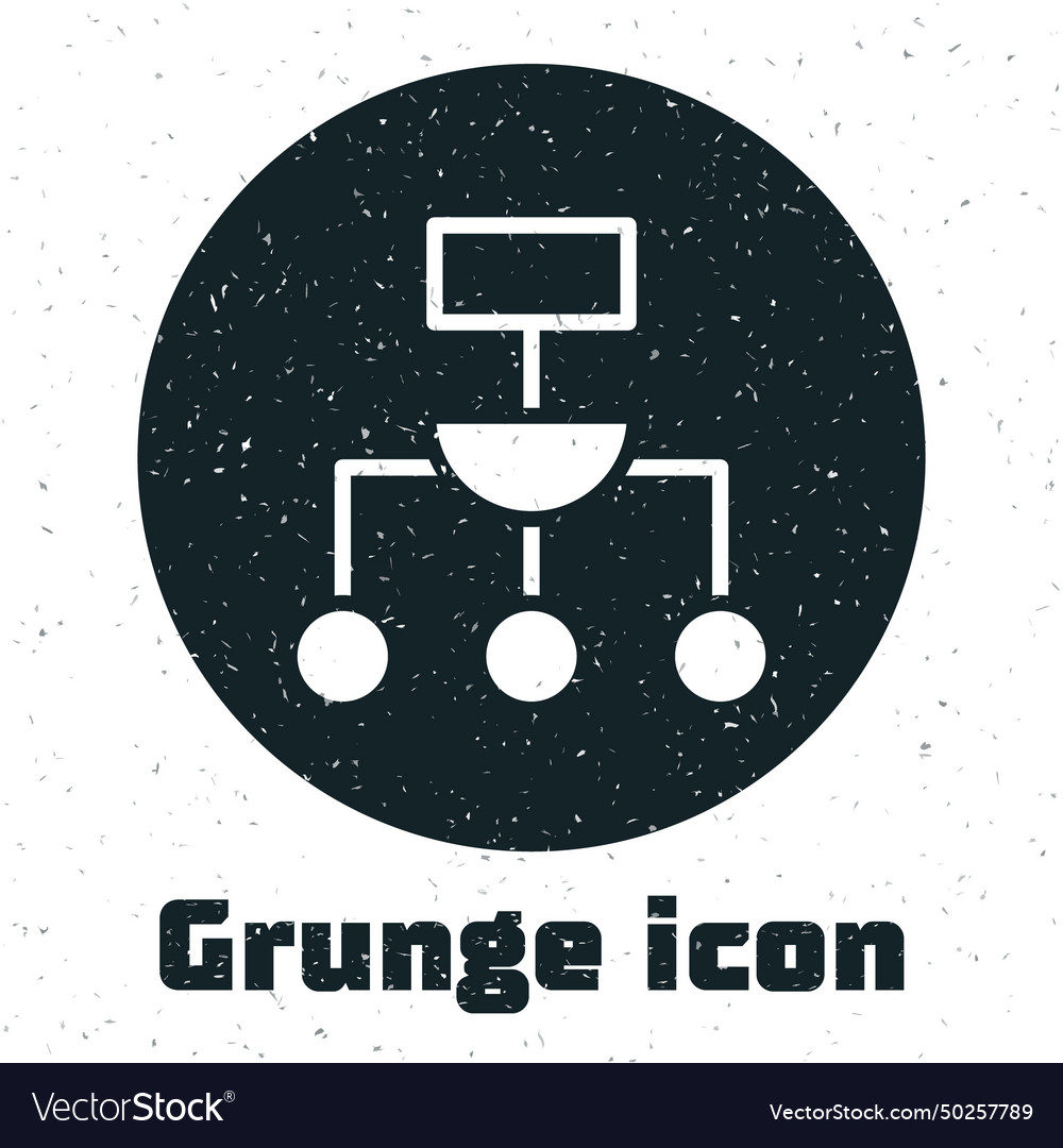 Grunge algorithm icon isolated on white vector image Grunge algorithm icon isolated on white