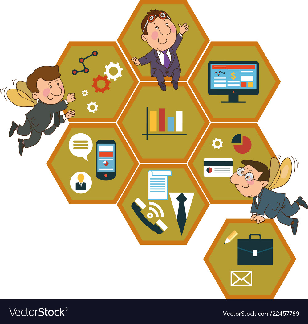 Honeycomb structure with interface icons Vector Image Honeycomb structure with interface icons