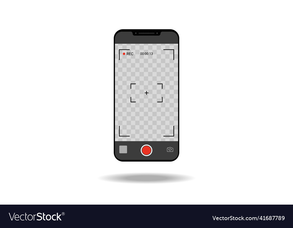 Mobile phone with record frame camera viewfinder