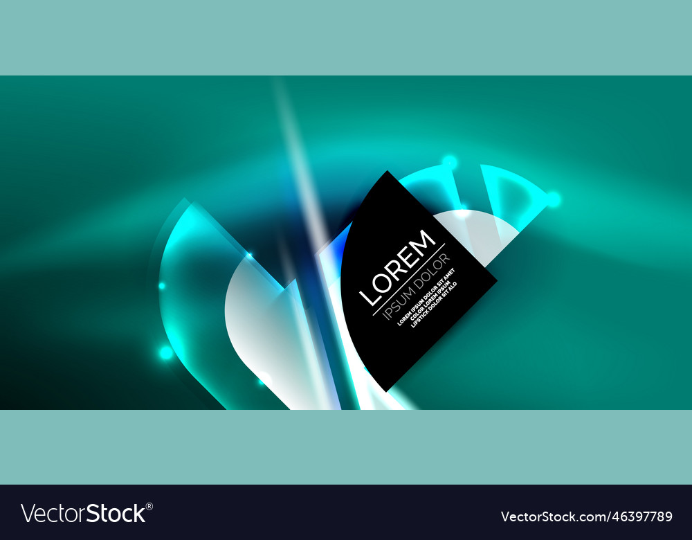 Neon round shapes lines and triangle elements hi Vector Image Neon round shapes lines and triangle elements hi