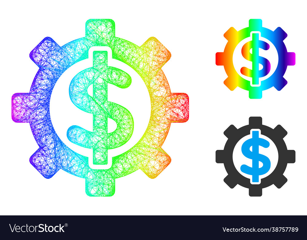 Rainbow net mesh gradient financial options icon vector image Rainbow net mesh gradient financial options icon