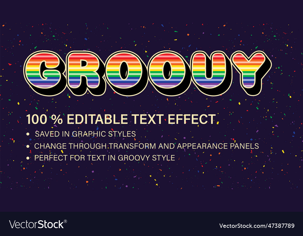 Rainbow Stripe Text Effect - Editable