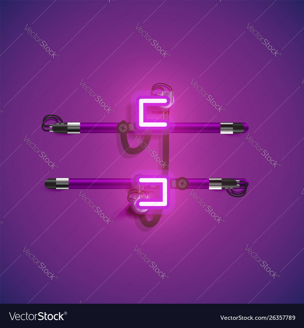 Realistic neon character with wires and console