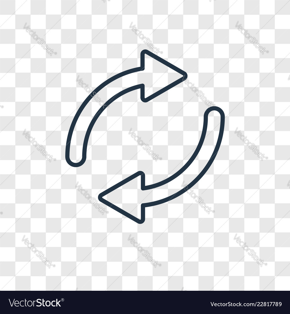 Reload arrow concept linear icon isolated vector image Reload arrow concept linear icon isolated