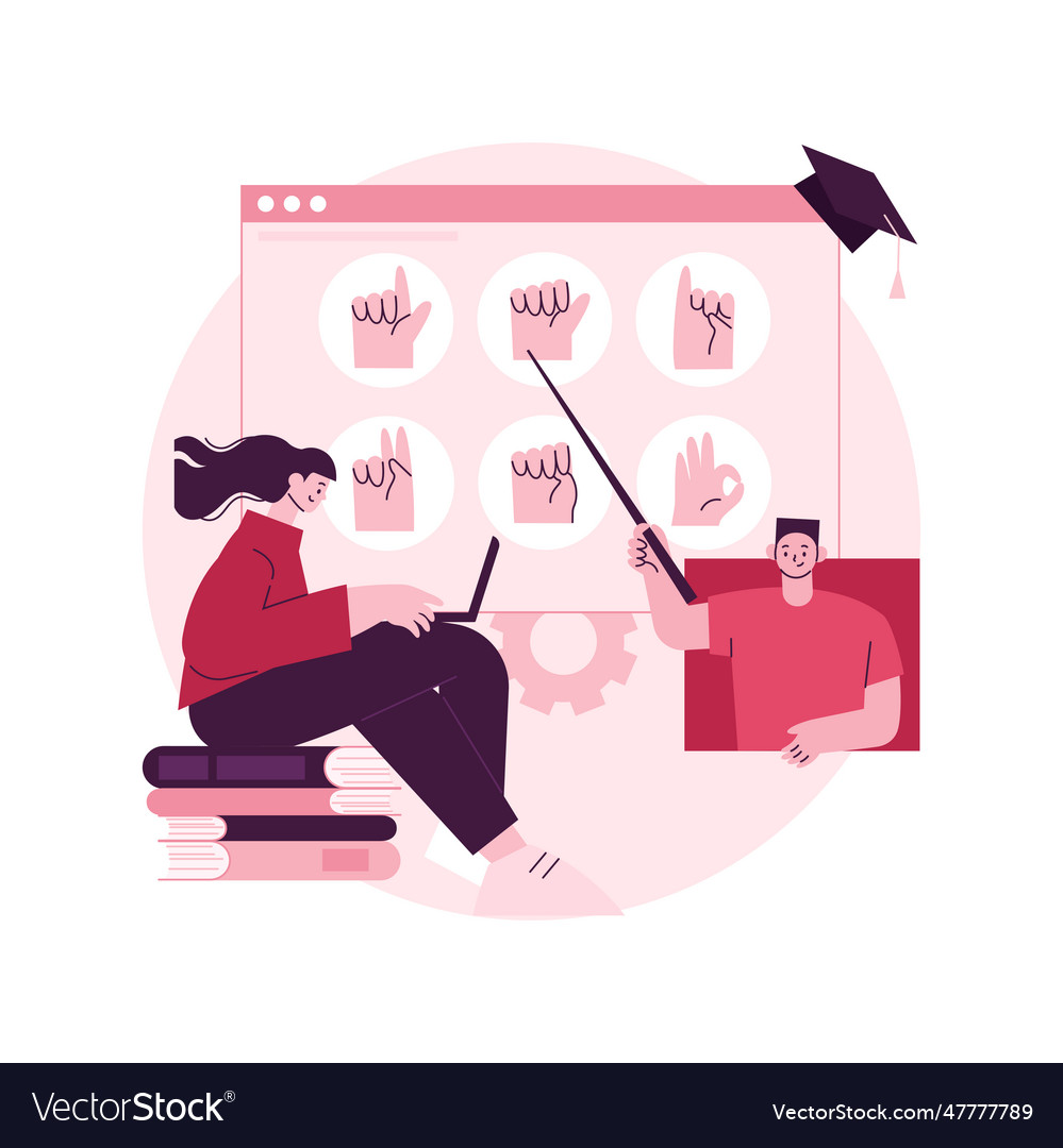 Sign language classes abstract concept Vector Image Sign language classes abstract concept