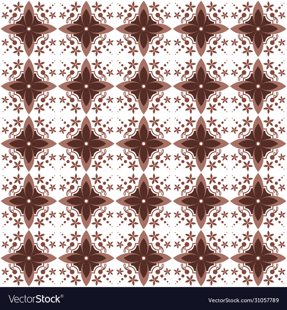 Simple javanese batik with seamless motif vector image Simple javanese batik with seamless motif