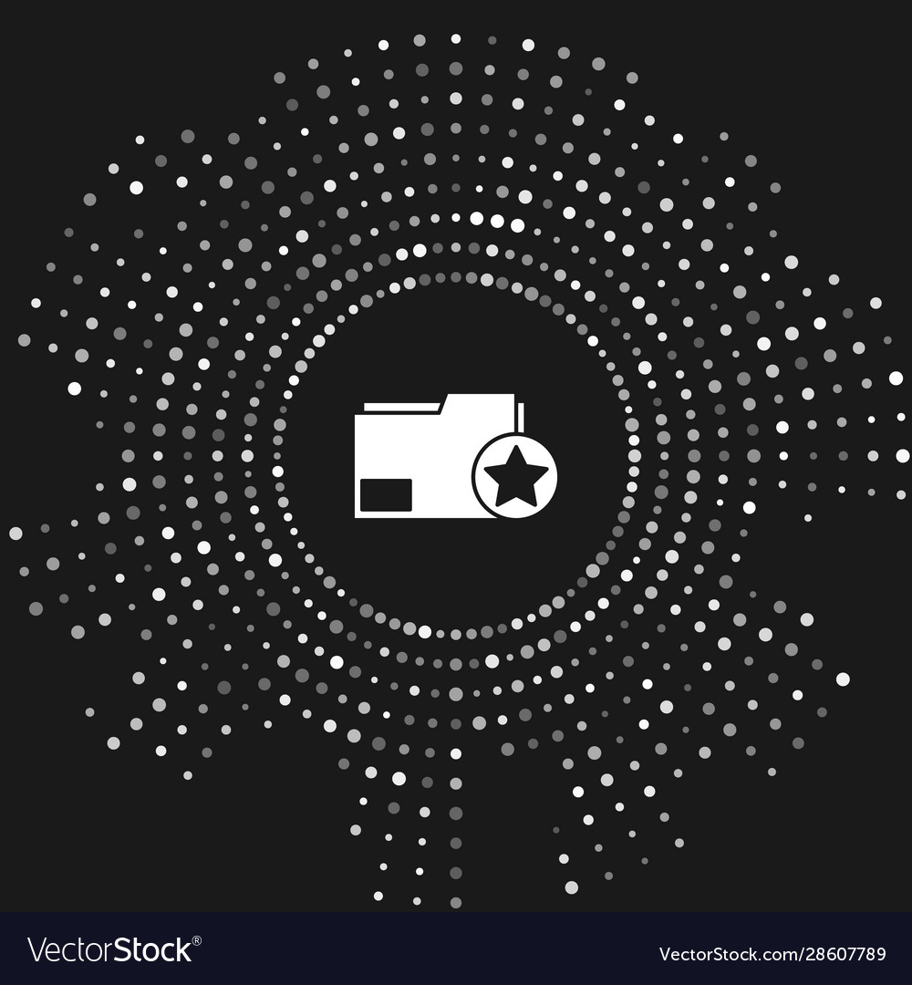 White document folder with star icon isolated
