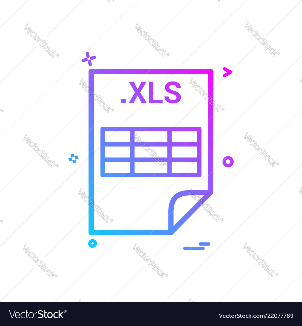 Xls application download file files format icon vector image Xls application download file files format icon