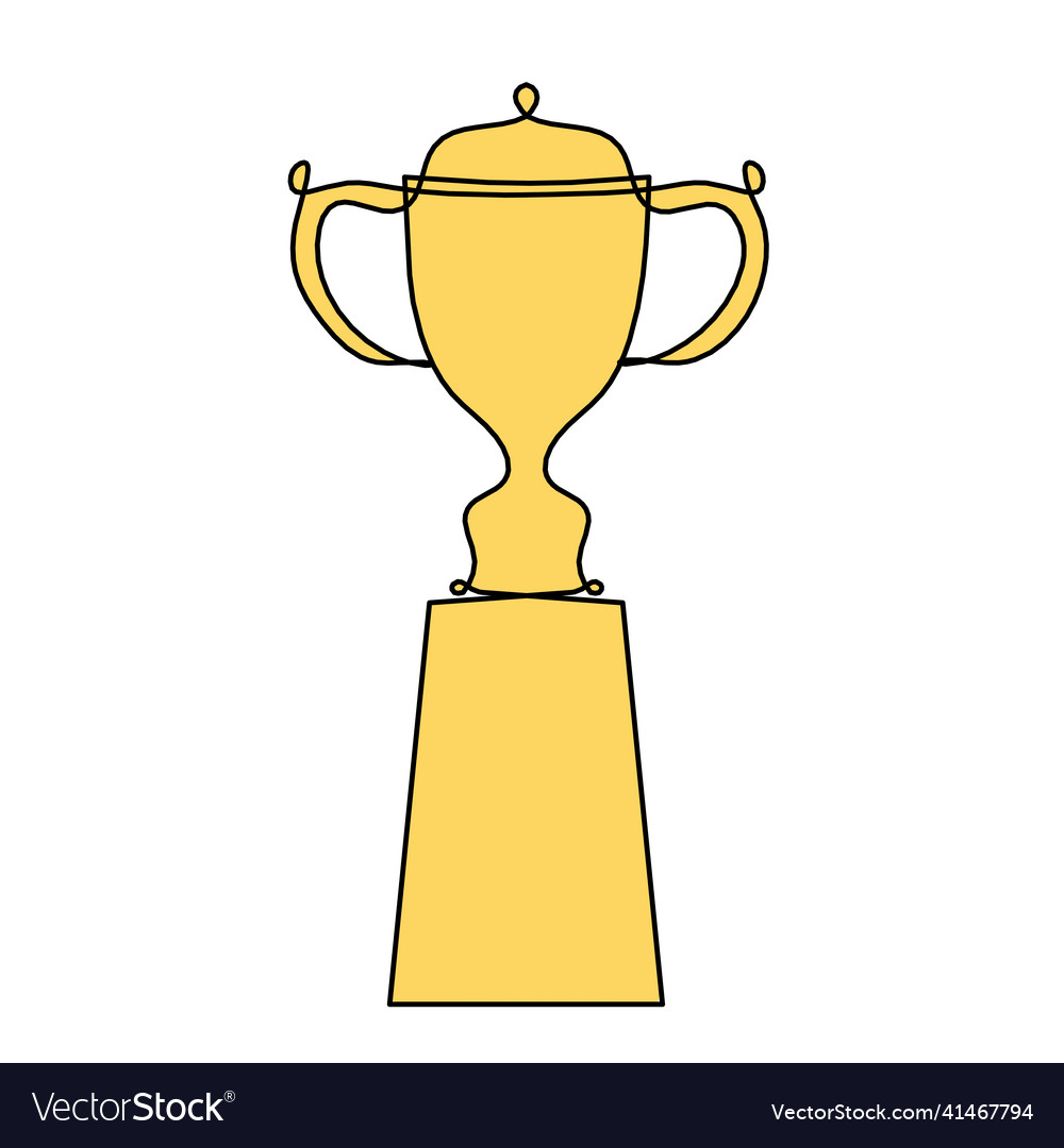 Abstract color cup as continuous lines drawing