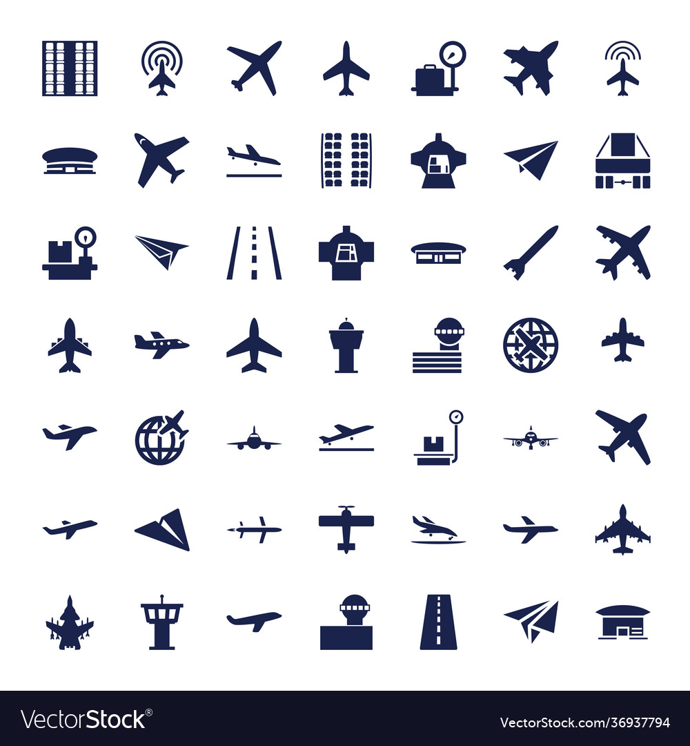 Airplane icons Royalty Free Vector Image - VectorStock