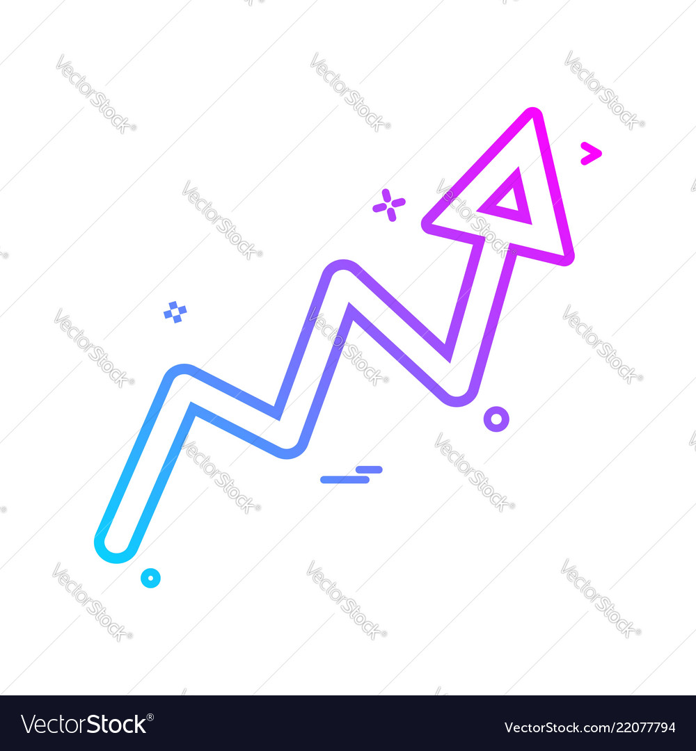 Arrow graph progress up icon design vector image Arrow graph progress up icon design
