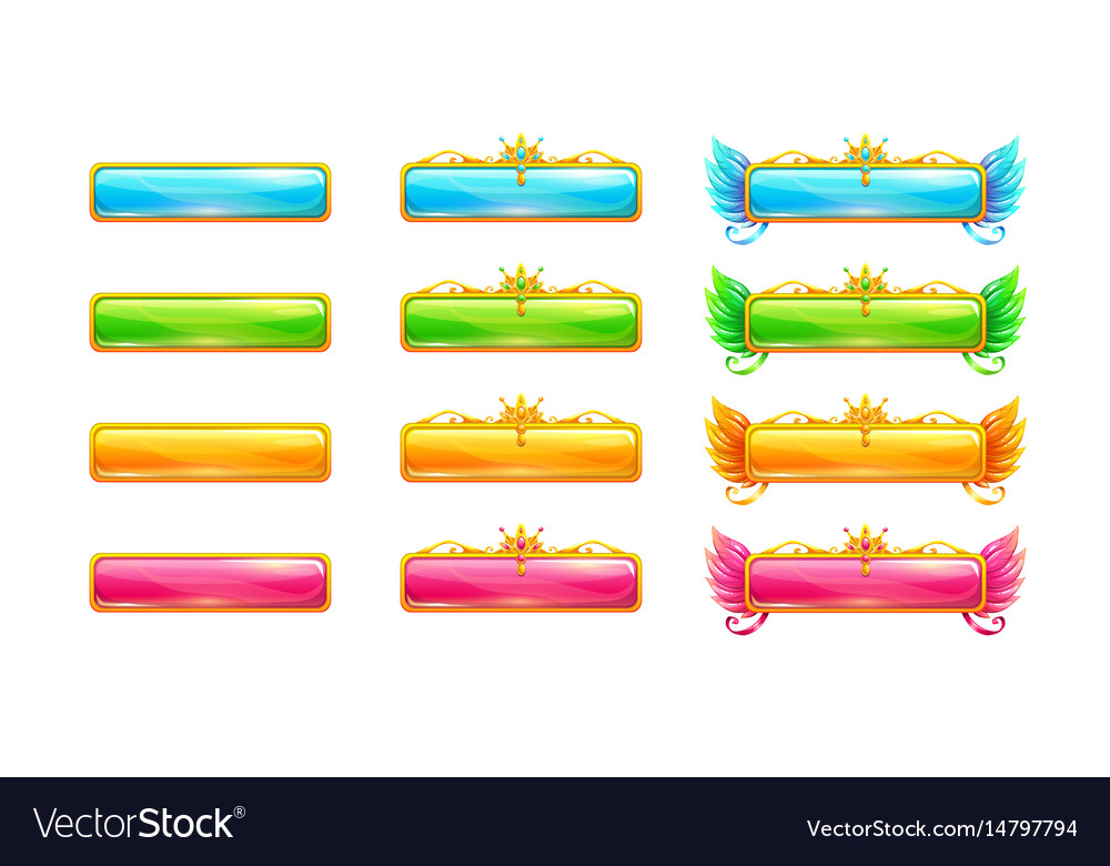 Colorful glossy banners for game or web design