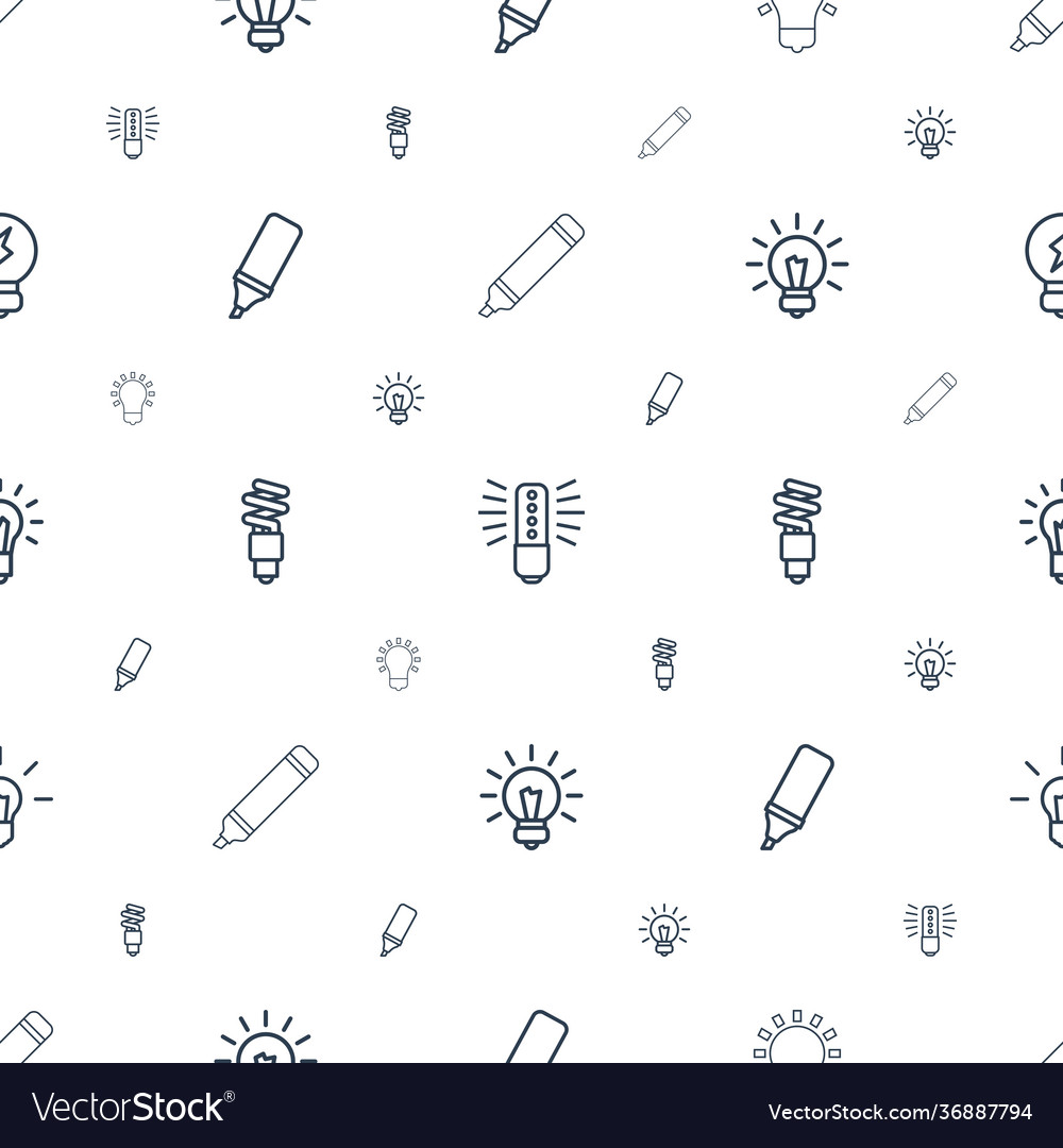 Fluorescent icons pattern seamless white