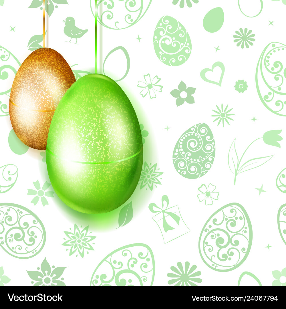 Hanging easter eggs Royalty Free Vector Image - VectorStock