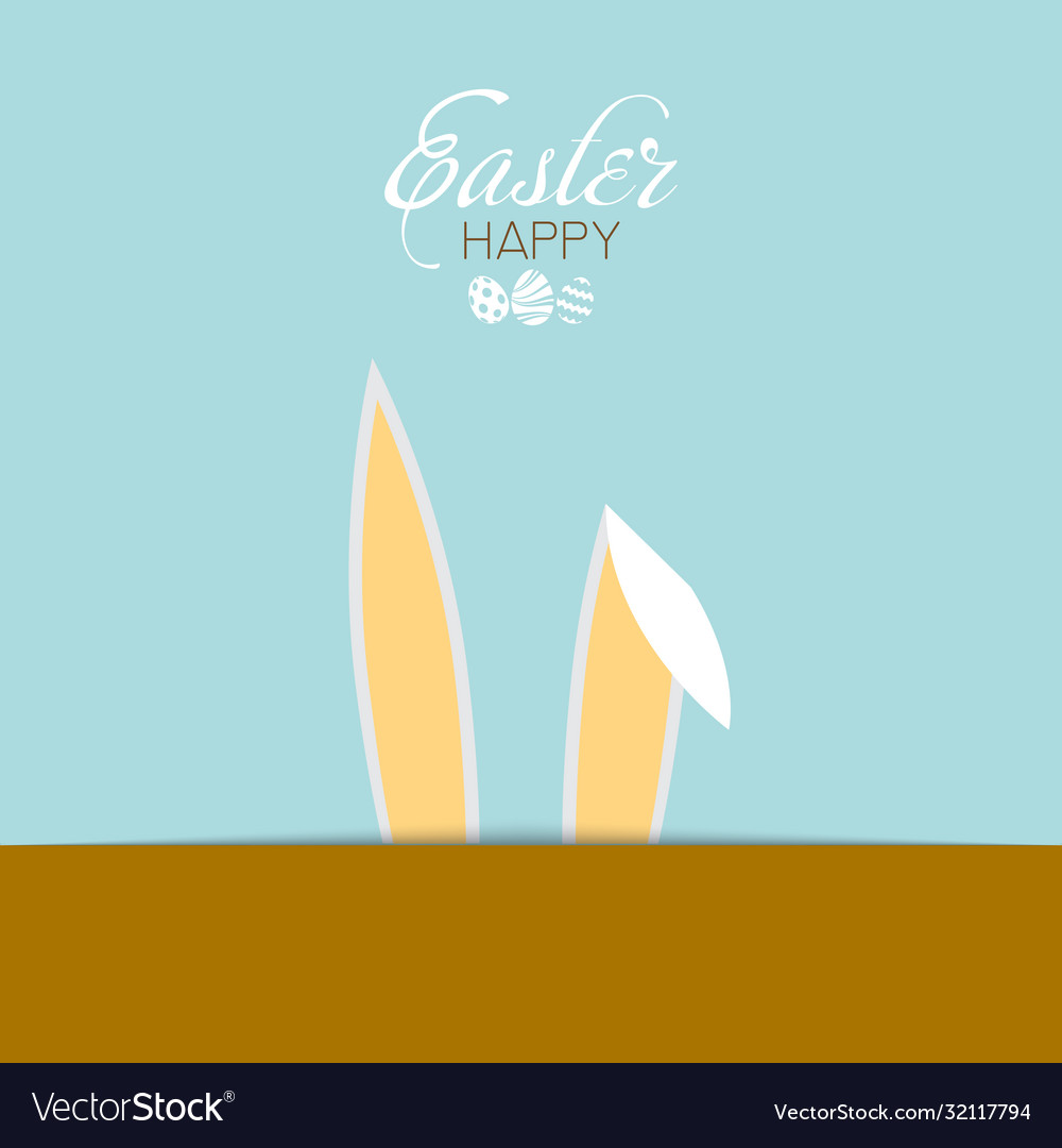 Happy easter card with rabbit ears