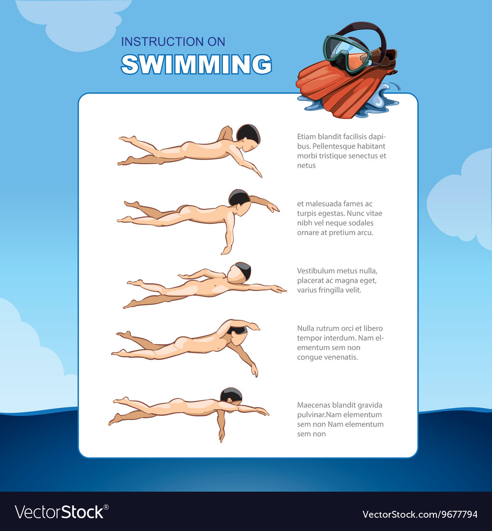 Instruction On Swimming Royalty Free Vector Image